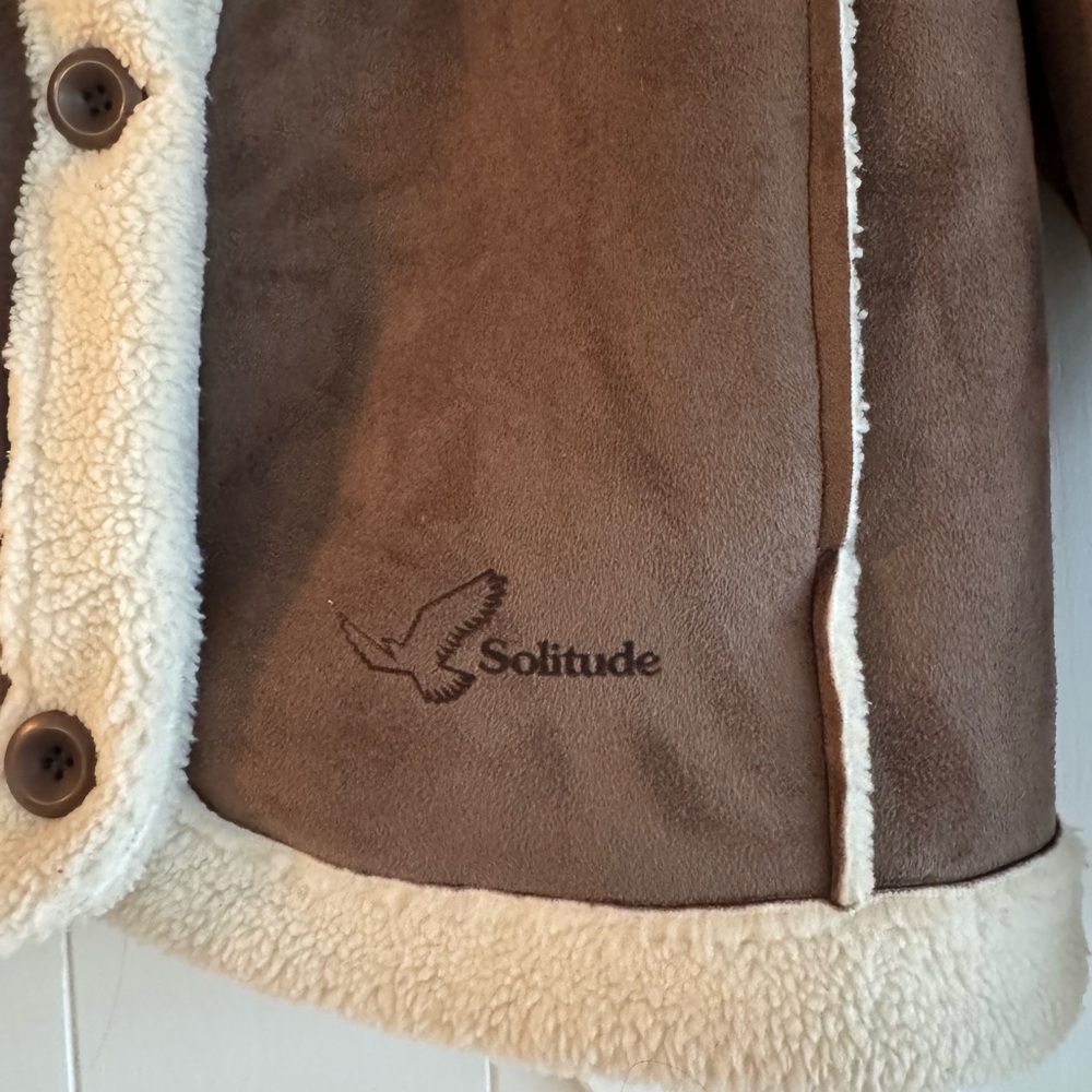 Women's Brown Shearling-Trim Ski Jacket - Picture 3 of 6